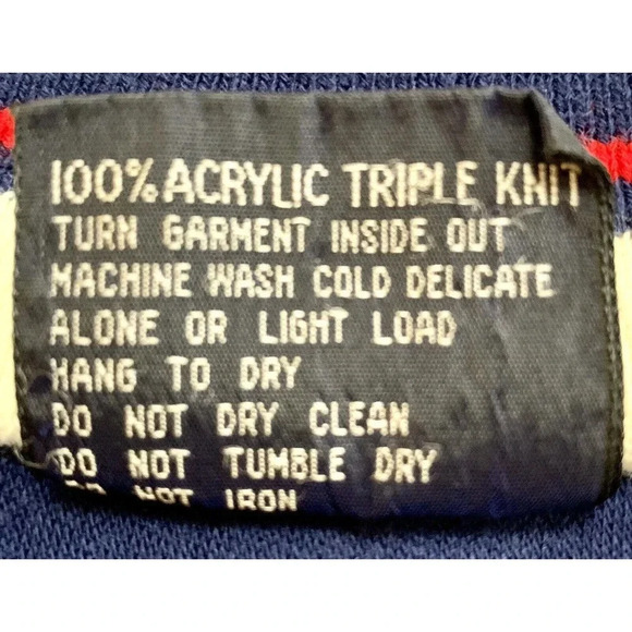 Vtg MacGregor Full Zip Jacket Blue Red White Acrylic Triple Knit Men's Medium M - Picture 7 of 10